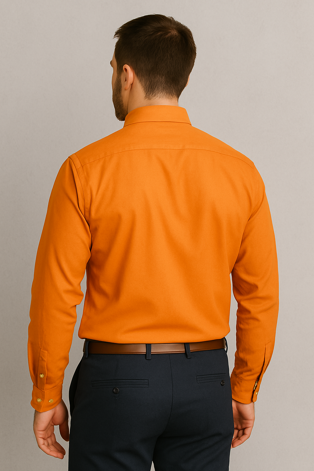 Koningsdag Overhemd Heren Lange Mouw (Oranje)