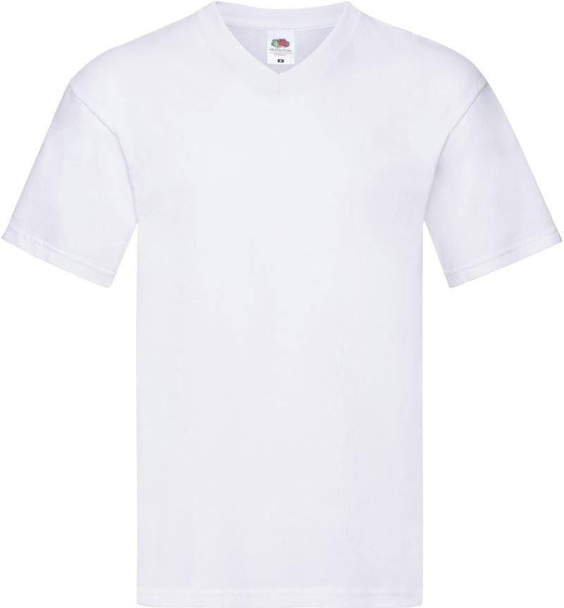 Heren T-shirt met V-hals en korte mouwen (wit)
