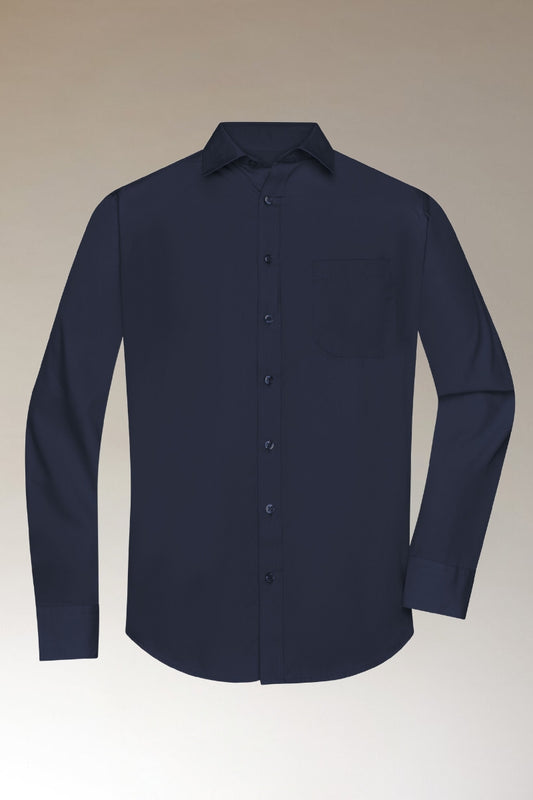 Overhemd Heren met Lange Mouw (NAVY)