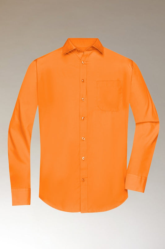 Overhemd Heren met Lange Mouw (ORANJE)