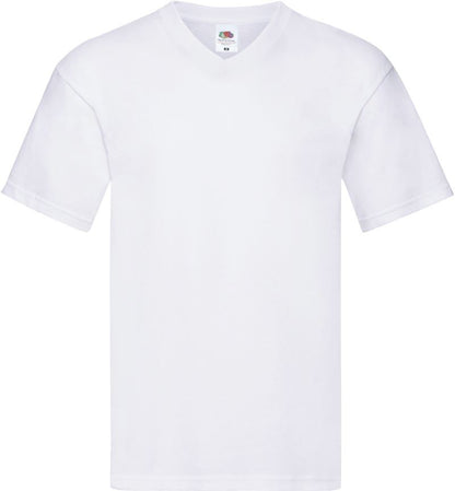 Heren T-shirt met V-hals en korte mouwen (wit)