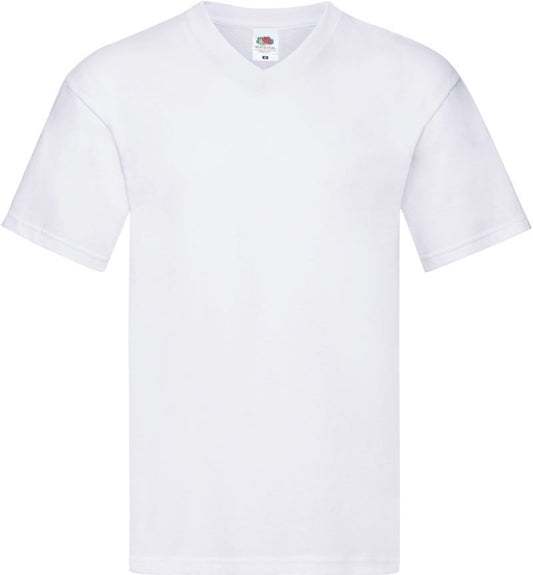 Heren T-shirt met V-hals en korte mouwen (wit)